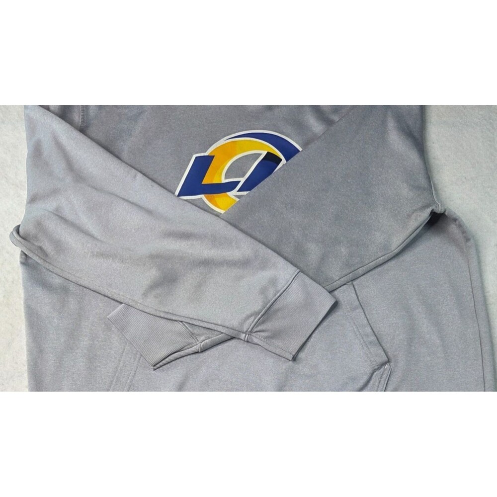 NFL Team Apparel Los Angeles Rams Hoodie Gray Fleece Pullover Men's L XL